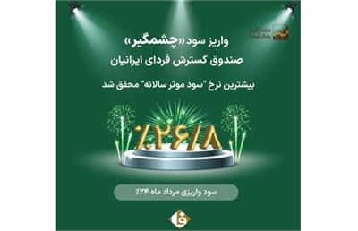 سود موثر سالانه صندوق گسترش فردای ایرانیان در مرداد ماه به ۲۶/۸ درصد رسید