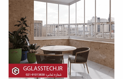 معماری مدرن با شیشه بالکنی